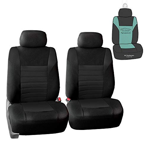 FH Group FB068102 Premium 3D Air Mesh Seat Covers (Black) Front Set with Gift - Universal Fit for Cars, Trucks & SUVs