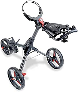 Motocaddy Cube 3 Wheel Golf Push Cart Lightweight Compact Two-Step Folding Golf Cart (Charcoal/Red)