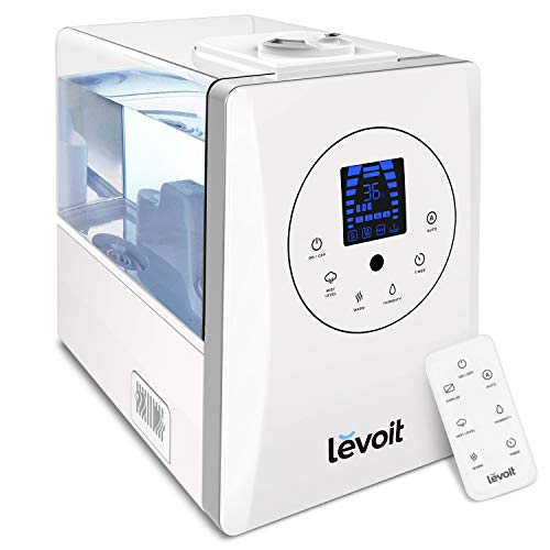 LEVOIT Humidifiers for Large Room Bedroom (6L), Warm and Cool Mist Ultrasonic Air Humidifier for Home Whole House Babies Room, Customized Humidity, Remote, Germ Free and Whisper-Quiet