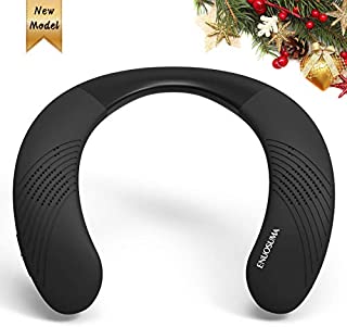 ENUOSUMA Wireless Wearable Speaker -Neckband 5.0 Bluetooth Speaker True 3D Stereo Sound, Portable Personal Speakers IPX5 Waterproof with 12H Play time for Work,Travel,Sports Black