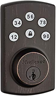 Kwikset 99070-103 Powerbolt 2 Door Lock Single Cylinder Electronic Keyless Entry Deadbolt Featuring SmartKey Security in Venetian Bronze