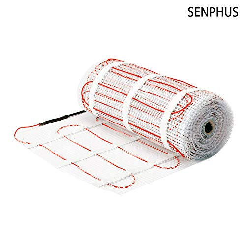 SENPHUS 120V Underfloor Radiant Heating Mat Dual Core Electric Cables System Warm In Tiles 40sqft