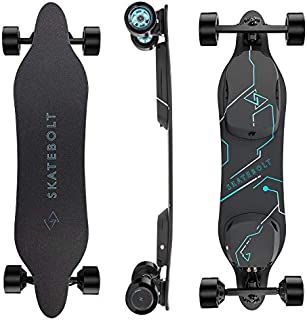 SKATEBOLT Electric Skateboard Breeze II Electric Longboard 28 MPH Top speed, 15 Miles Range, Dual 350 W Motors, 30% Climbing Capacity, Glassfiber & Bamboo Deck Electronic Longboard with Remote Control