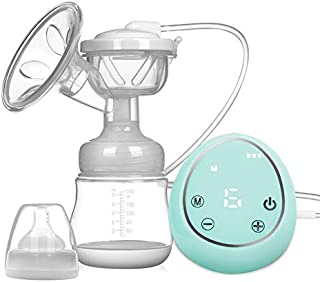 Electric Breast Pump, Hospital Grade Pain Free Breast Pump Rechargeable 3 Modes 9 Strong Suction Levels Breast Feeding Pump Great Massage Mode for Mom's Comfort (Green)