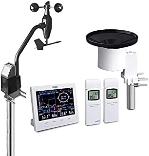 ECOWITT HP3501 TFT Wi-Fi Weather Station with Solar Powered Wireless Anemometer, UV & Light Sensor, Self-Emptying Rain Collector, Color Graph Display, Weather APP and PC Software