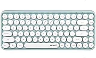 FELiCON Wireless Bluetooth Keyboard Mini Portable 84-Key Keyboard Compatible with Android, Windows, PC, Tablet-Dark, Perfer for Home and Office Keyboards (308i-green)