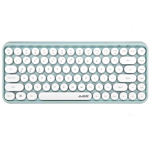 FELiCON Wireless Bluetooth Keyboard Mini Portable 84-Key Keyboard Compatible with Android, Windows, PC, Tablet-Dark, Perfer for Home and Office Keyboards (308i-green)