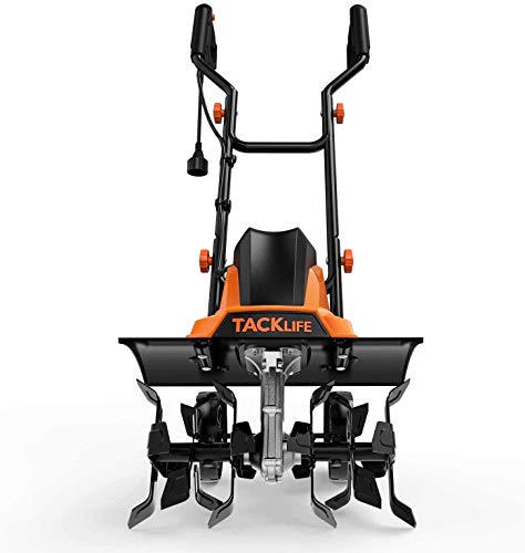 TACKLIFE Classic Tiller, 16-INCH Tilling Width, 8-INCH Working Depth, Electric Tiller, 12 Amp, 6 Tines, Foldable Handle, Adjustable Wheels -TGTL02A