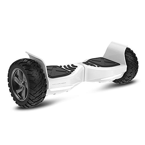 City Cruiser Hoverboard All Terrain Off Road Electric Self Balancing Scooter with Bluetooth Speaker, UL Certified, Front LED Light, Charger Having Fun with You