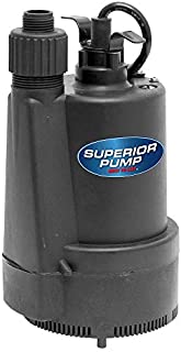 Superior Pump 91330 1/3 HP Thermoplastic Submersible Utility Pump with 10-Foot Cord