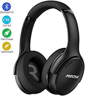 Mpow H19 IPO Active Noise Cancelling Headphones, Bluetooth 5.0 Wireless Headphones with CVC8.0 Microphone, Hi-Fi Stereo Deep Bass, Rapid Charge 35H Playtime for TV, Online Class, Home Office