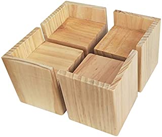 Acdibca Bed Riser Furniture Lift Bed Frame Risers Create Under Bed Storage Heavy Duty Set of 4 (Wood Color)