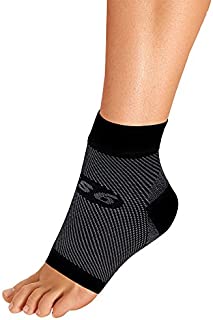 OrthoSleeve FS6 Foot Bracing Sleeve treats Plantar Fasciitis, Achilles Tendonitis and relieves heel pain in a soft, moisture-wicking fabric (Large, Black)