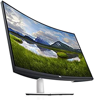 Dell S3221QS 32 Inch Curved 4K UHD, VA Ultra-Thin Bezel Monitor, AMD FreeSync, HDMI, DisplayPort, Built in Speakers, VESA Certified, Silver