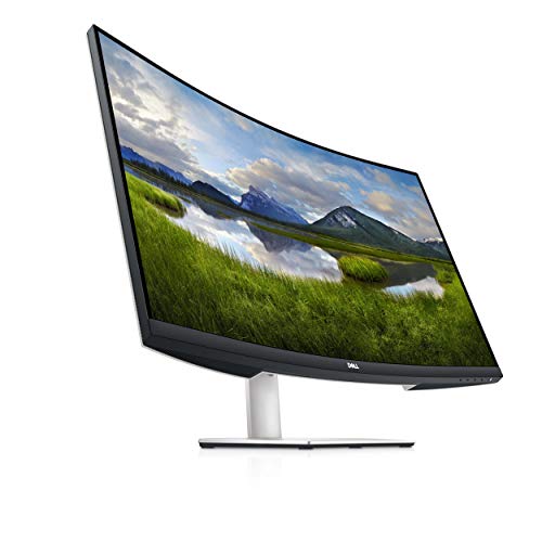 Dell S3221QS 32 Inch Curved 4K UHD, VA Ultra-Thin Bezel Monitor, AMD FreeSync, HDMI, DisplayPort, Built in Speakers, VESA Certified, Silver