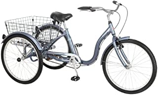 Schwinn Meridian Adult Trike, Three Wheel Cruiser Bike, 1-Speed, 24-Inch Wheels, Slate Blue