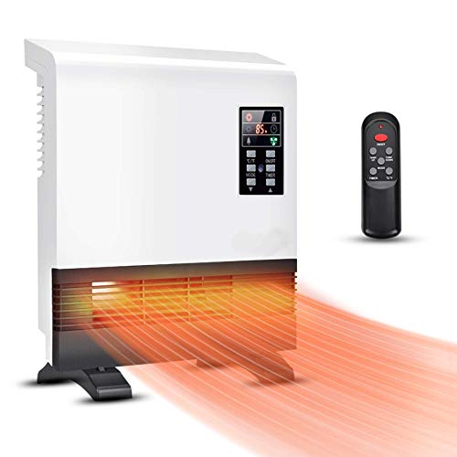 Electric Heater - 1500W Space Heater, Wall Mounted Room Heater with Standing Base, Energy Saving, Timer, 3 Modes, Quick Heat Electric Space Heater, Wall Heater for Basement, Bedroom, Bathroom, Office, Garage Heater