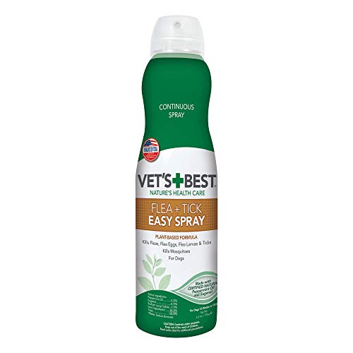 Vet's Best Flea & Tick Easy Spray | Flea Treatment for Home | Flea Killer with Certified Natural Oils | 6.3 oz