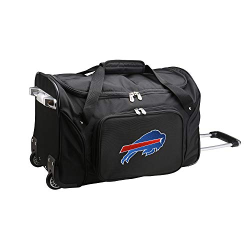 Denco NFL Buffalo Bills Wheeled Duffel Bag, Black, 22 x 12 x 5.5 (NFBBL401)