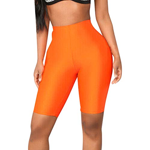 Ackful Fashion Womens Bike Yoga Elastic High Waist Shorts Leggings Sports Casual Pants Orange