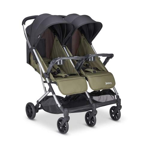 Joovy Kooper X2 Double Stroller, Lightweight Stroller, Compact Fold with Tray, Olive