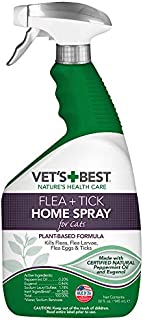Vet's Best Flea and Tick Home Spray for Cats | Flea Treatment for Cats and Home | Flea Killer with Certified Natural Oils | 32 Ounces