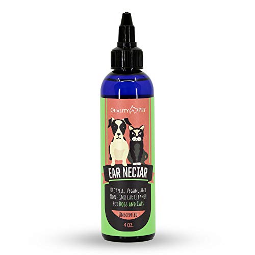 QualityPet Ear Nectar 100% Natural and Organic Dog Ear Cleaner Treats Itching, Deeply Deodorizes, Destroys Bacteria, Eliminates Ear Mites, and Prevents Yeast Infections Without Harsh Chemicals