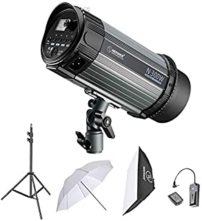 Neewer 300W Studio Strobe Flash Photography Lighting Kit:(1)Monolight,(1)6.5 Feet Light Stand,(1)Softbox,(1)RT-16 Wireless Trigger Set,(1)33 Inches Umbrella for Video Location and Portrait Shooting