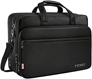 17 inch Laptop Bag, Travel Briefcase with Organizer, Expandable Large Hybrid Shoulder Bag, Water Resistant Business Messenger Briefcases for Men and Women Fits 17 15.6 Inch Laptop, Computer, Tablet