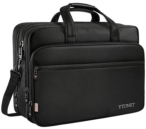 17 inch Laptop Bag, Travel Briefcase with Organizer, Expandable Large Hybrid Shoulder Bag, Water Resistant Business Messenger Briefcases for Men and Women Fits 17 15.6 Inch Laptop, Computer, Tablet