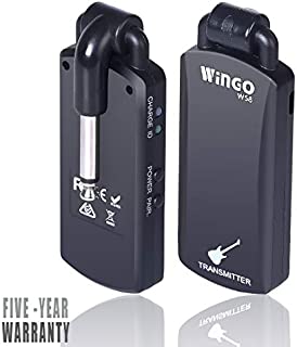 5.8 GHz Wireless Guitar System - Rechargeable Electric Digital Audio Guitar System Transmitter Receiver Set for Electric Guitar Bass(USB Cable Included) by WINGO