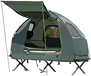 Tangkula 1-Person Tent Cot, Foldable Camping Tent with Air Mattress and Sleeping Bag, Elevated Camping Tent with Carry Bag, Portable Camping Tent Cot for Outdoor Hiking, Camping & Picnic