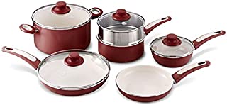 GreenPan Focus 10pc Ceramic Non-Stick Cookware Set, Burgundy