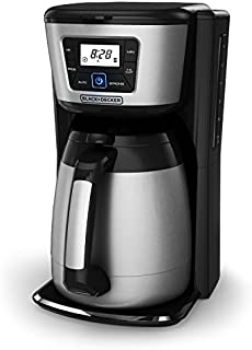 BLACK+DECKER 12-Cup Thermal Coffeemaker, Black/Silver, CM2035B