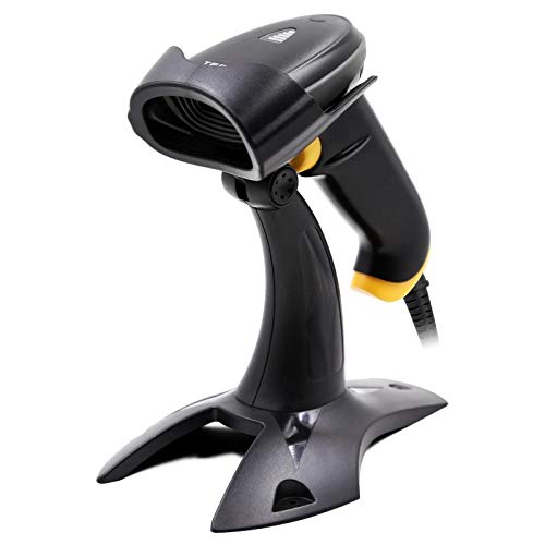 TEEMI 2D Barcode Scanner with Stand USB Wired + Virtual COM Port Handheld Automatic QR Data Matrix PDF417 bar Codes Imager for Mobile Payment Computer Screen Scan Support Windows Mac and Linux PC POS