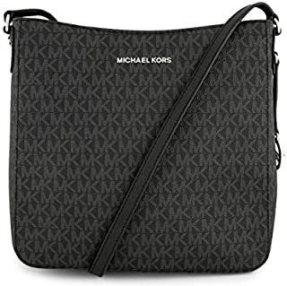 Michael Kors Jet Set Large Messenger Bag Crossbody Black MK Signature