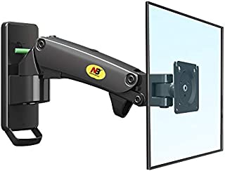 NB North Bayou TV Monitor Wall Mount Bracket Full Motion Articulating Swivel for 17-27 Inch Monitors with Gas Spring (Black Single Extension) F120-B