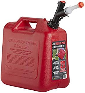 GARAGE BOSS GB351 Briggs and Stratton Press'N Pour Gas Can, 5 gallon, Red