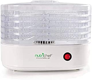 NutriChef Food Dehydrator Machine - Professional Electric Multi-Tier Food Preserver, Meat or Beef Jerky Maker, Fruit & Vegetable Dryer with 5 Stackable Trays, High-Heat Circulation - PKFD06