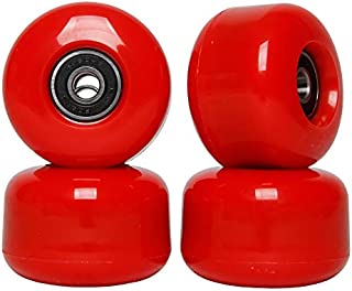 FREEDARE Skateboard Wheels with Bearings 54mm Street Wheels Skateboard Tricks (Red,Set of 4)