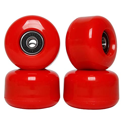 FREEDARE Skateboard Wheels with Bearings 54mm Street Wheels Skateboard Tricks (Red,Set of 4)