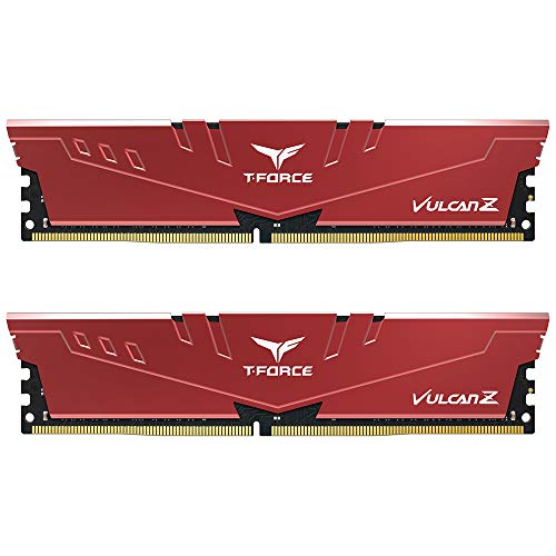 TEAMGROUP T-Force Vulcan Z DDR4 16GB Kit (2x8GB) 3000MHz (PC4-24000) CL16 Desktop Memory Module Ram (Red) - TLZRD416G3000HC16CDC01