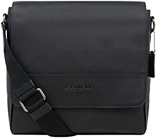 Coach F68015 Houston Map Leather Crossbody Messenger Shoulder Bag, QB/Black