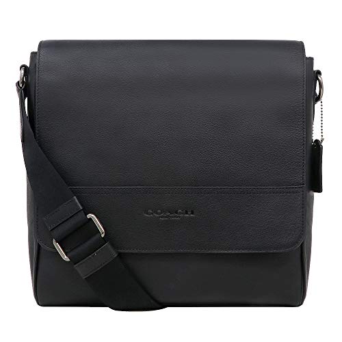 Coach F68015 Houston Map Leather Crossbody Messenger Shoulder Bag, QB/Black