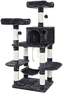 FEANDREA Multi-Level Cat Tree for Big Cats, Stable Cat Tower, Gray UPCT85G