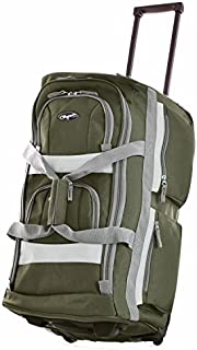 Olympia 8 Pocket Rolling Duffel Bag, Green