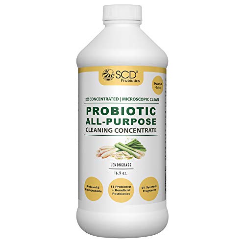 SCD Probiotics Probiotic All Purpose Cleaning Concentrate - Ultra Concentrated Multi Surface Cleaner, Cleaning Spray Refill, Kitchen and Household Cleaner - Safe for Kids and Pets - Lemongrass 16.9 oz