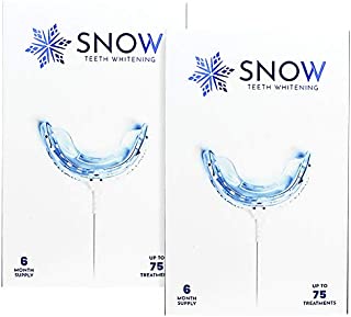 Snow Teeth Whitening At Home System  The Original All In One Kit For Regular and Sensitive Teeth - Safe For Braces, Enamel, Veneers, And Crowns (2 Pack)