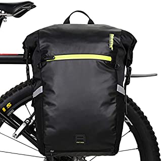 Rhinowalk Bike Bag Waterproof Pannier Bag Backpack Convertible - 2 in 1 Bicycle Saddle Bag for Bike Commuting, Travel and Outdoor