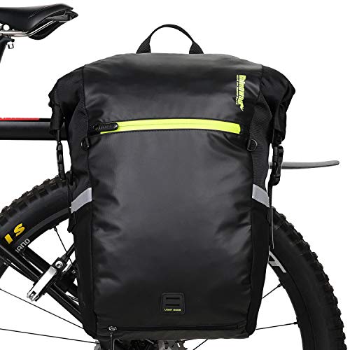 Rhinowalk Bike Bag Waterproof Pannier Bag Backpack Convertible - 2 in 1 Bicycle Saddle Bag for Bike Commuting, Travel and Outdoor